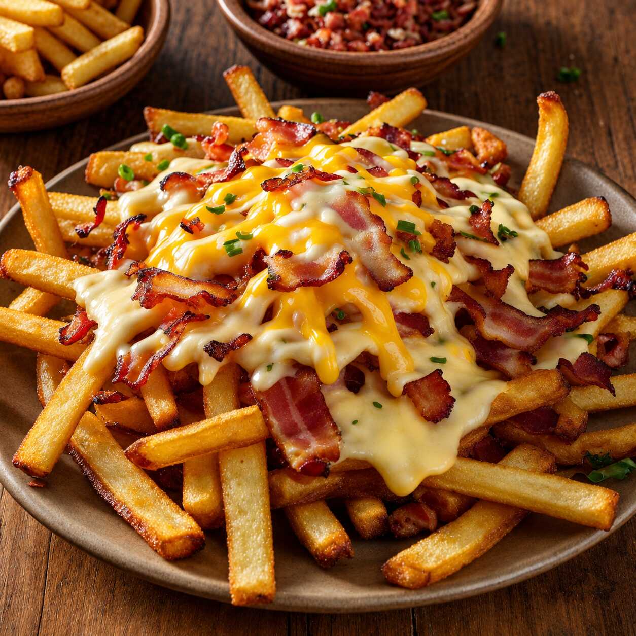 Papas Fritas Tocino y Queso Chica
