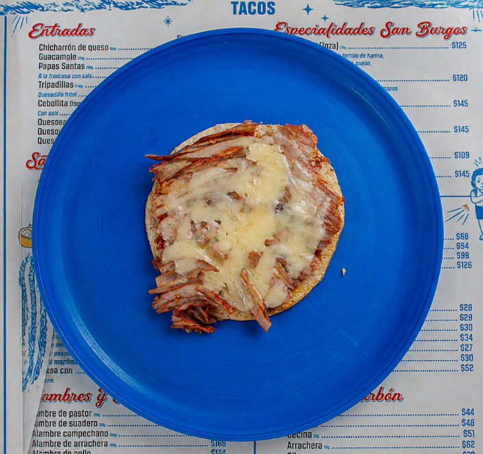 Taco de Pastor con queso