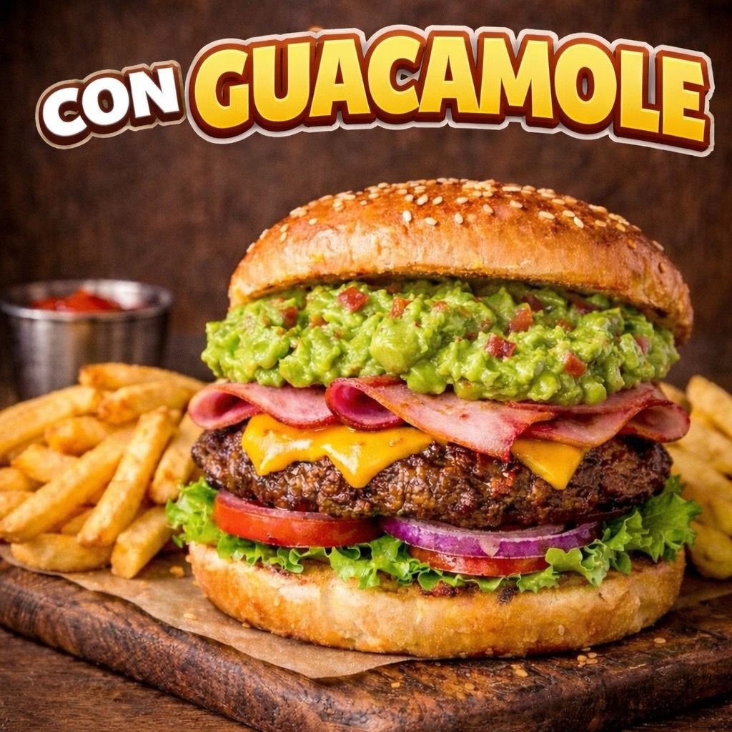 Hamburguesa de Res con Guacamole