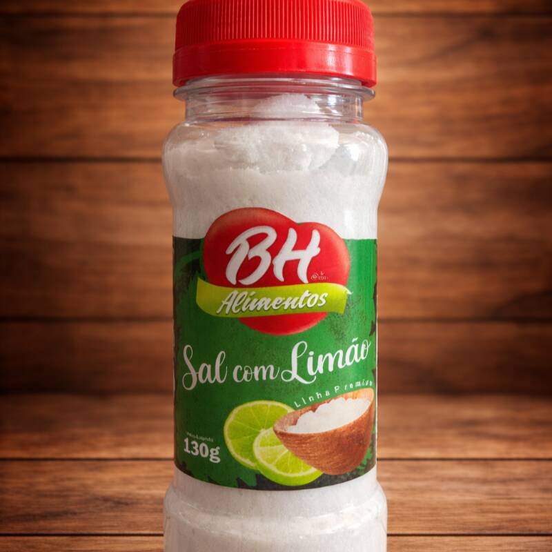 Frasco plástico com 130g de Sal com Limão - Linha Premium.