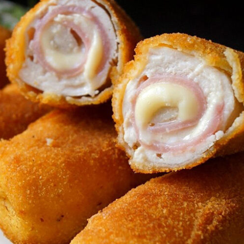 Rollitos de Jamón con Queso Empanizados