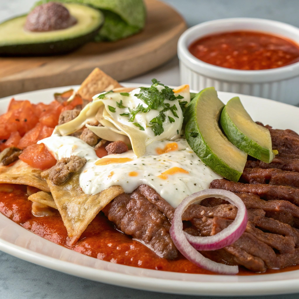 Chilaquiles con Arrachera