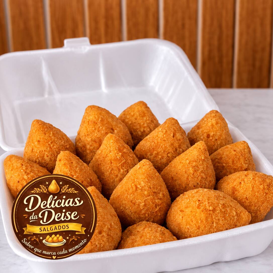 15 risoles de milho, 10 coxinhas
