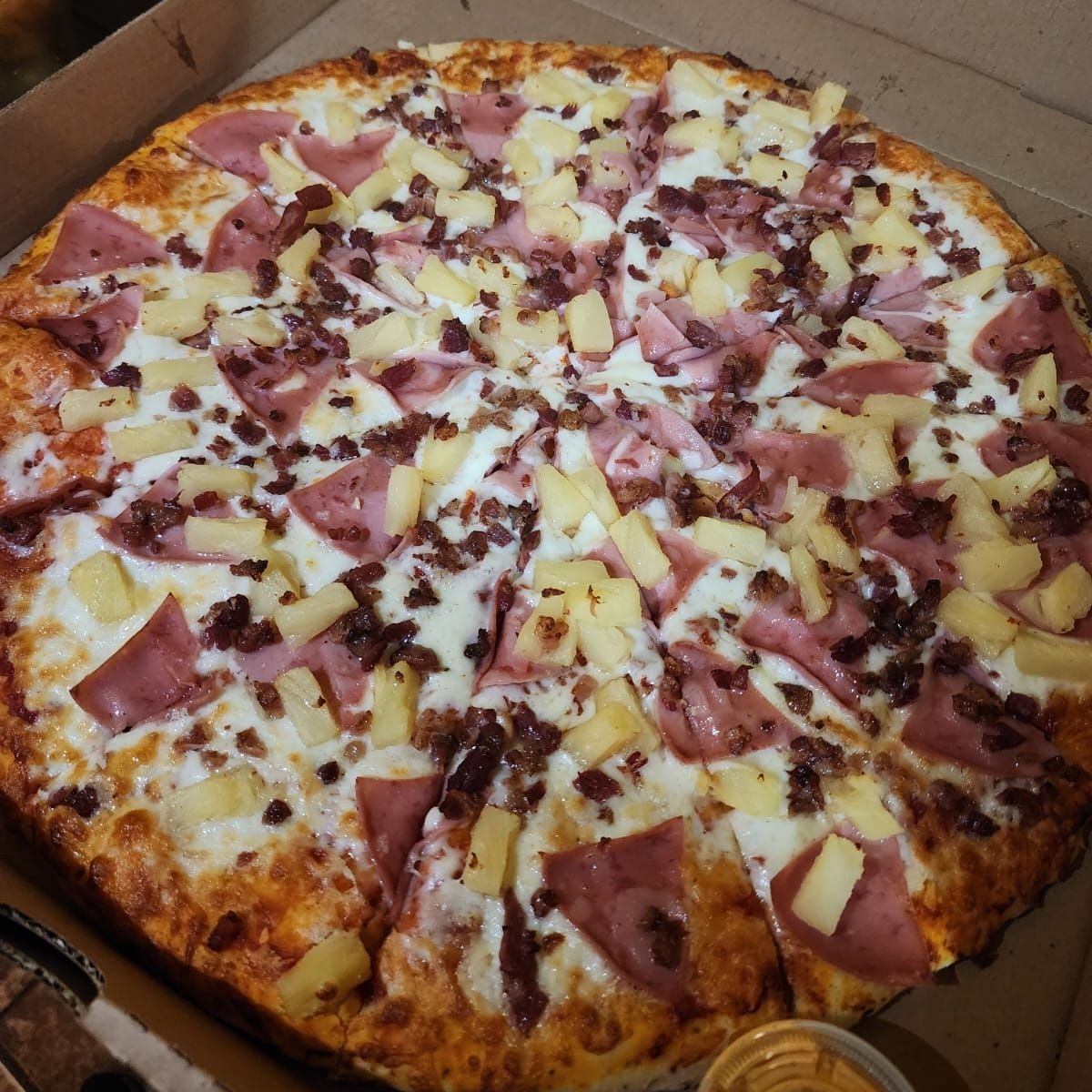 Pizza hawaiana bacon 14"
