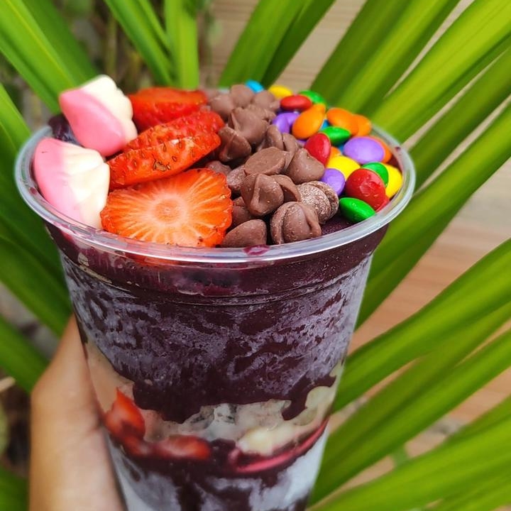 Escolha o sabor do Açaí e os Complementos.