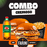 2 Burgers Cremosos + Batata Média + Guaraná Antarctica 1L Pão briche, carne 130g, cheddar derretido, farofa de bacon e maionese da casa.