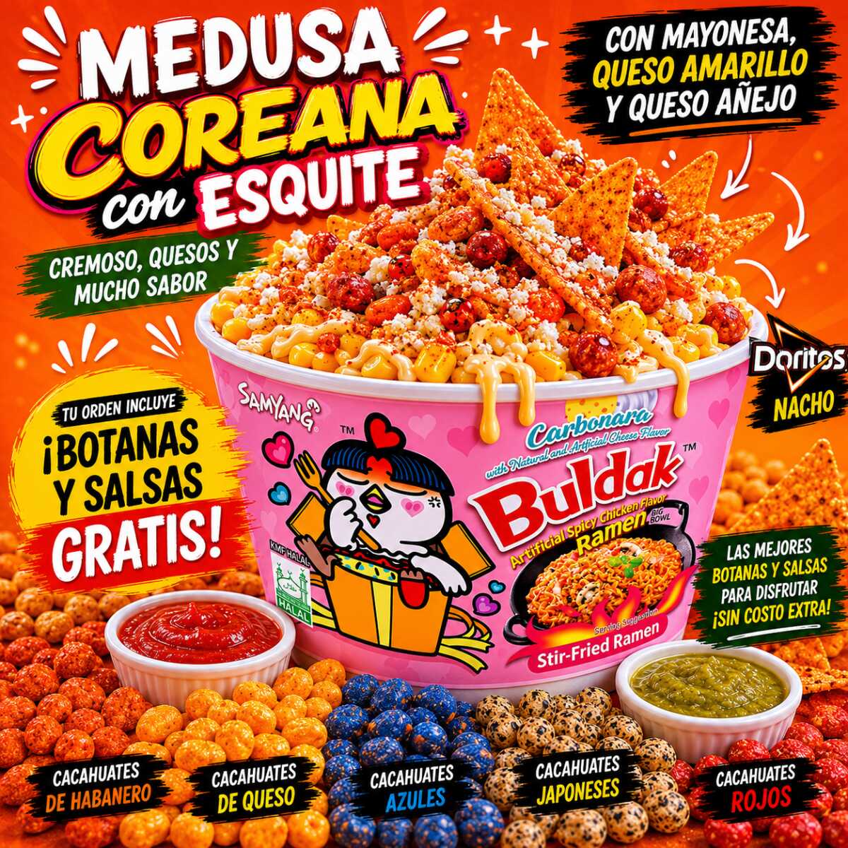 Medusa Coreana con Esquite