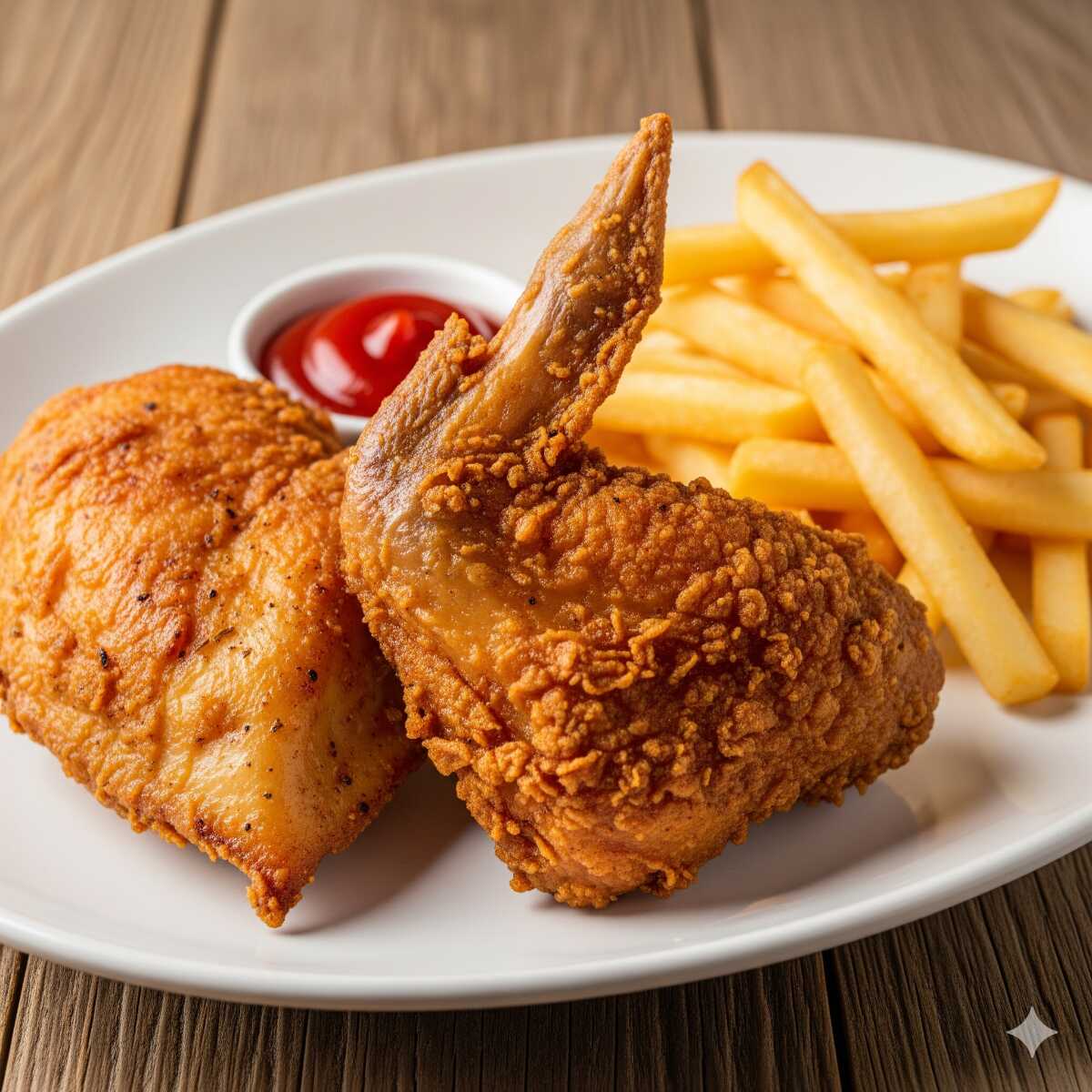 Porción de Pechuga y Ala con Papas