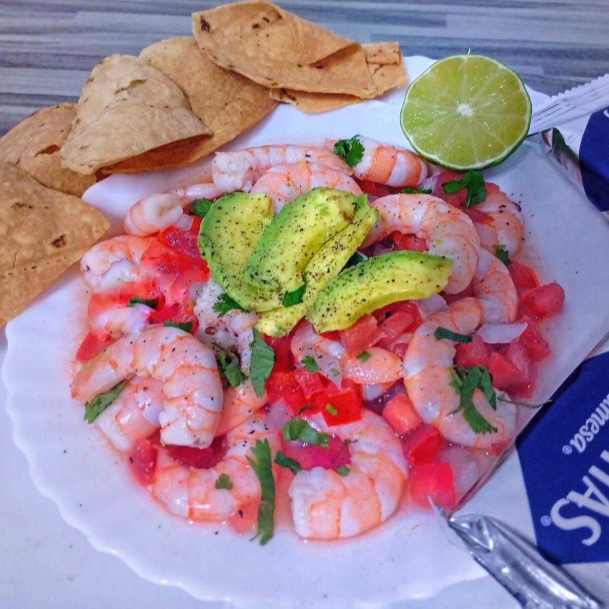 Ceviche de Camarón Marea Media