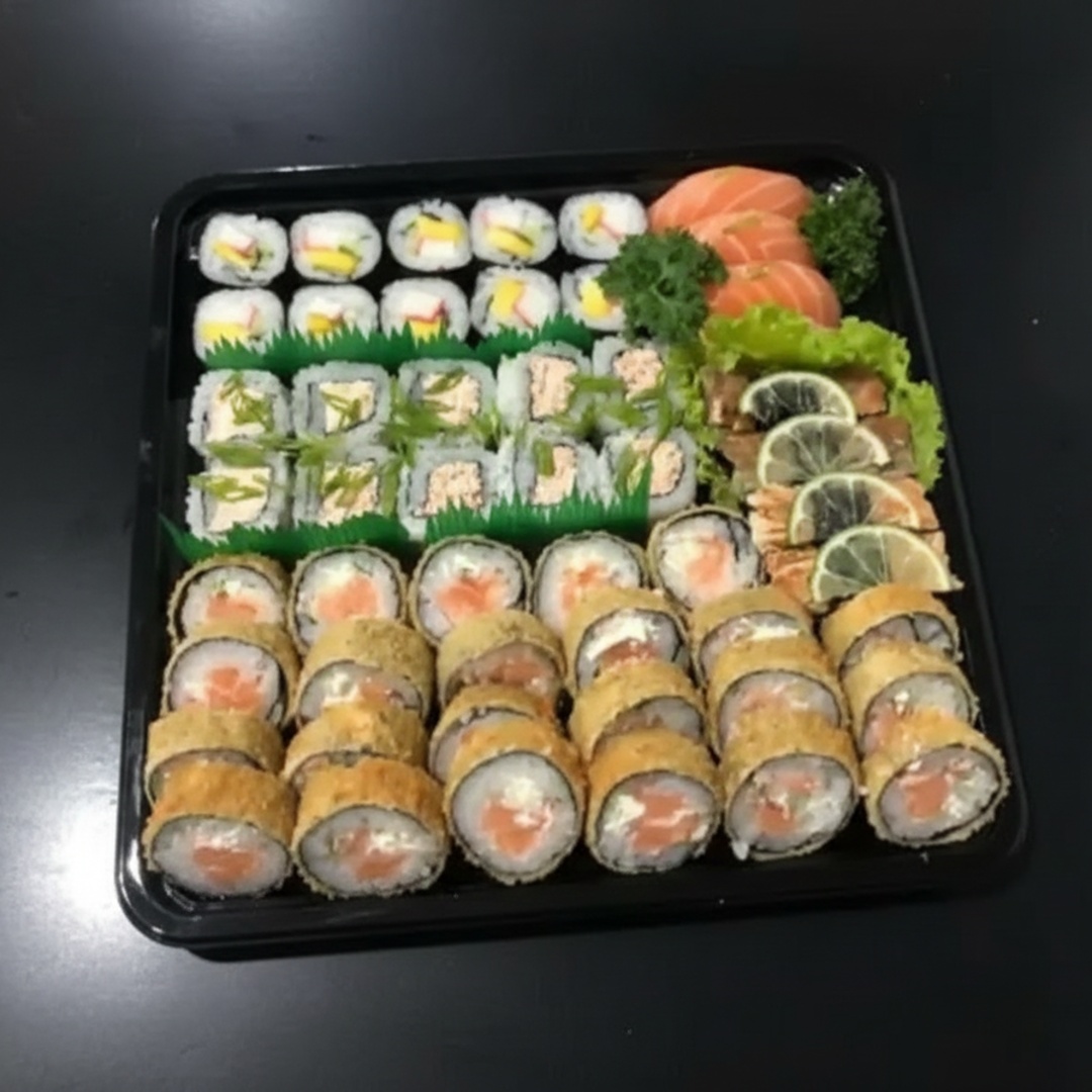 10 Uramaki grelhado 10 Uramaki Califórnia 4 Sushi salmão 4 Sushi skin 25 Hot Filadélfia