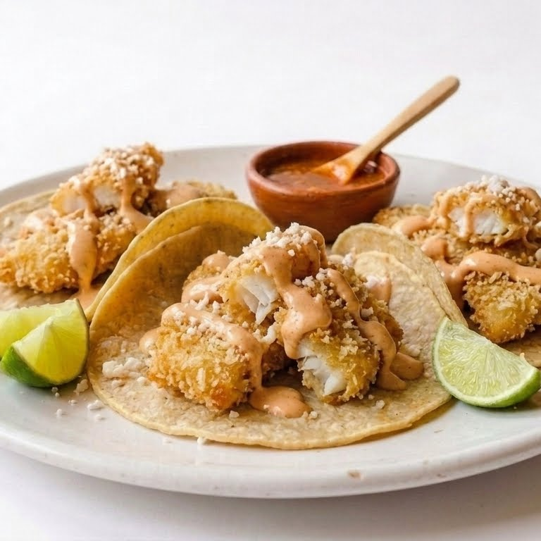 TACO DE PESCADO EMPANIZADO
