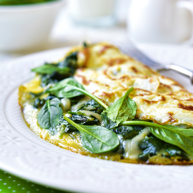 Omelette con Espinacas