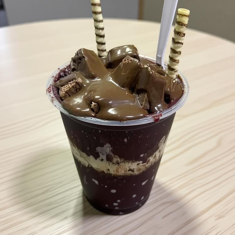 Chocotella: Açaí, Chocolates Cortados, Nutella e Condimentos a sua escolha. O verdadeiro Açaí Batido, sem conservantes. Aqui você monta o Açaí do seu jeito, com todos os complementos, pode adiciionar frutas, Nutella, e Ovomaltine.