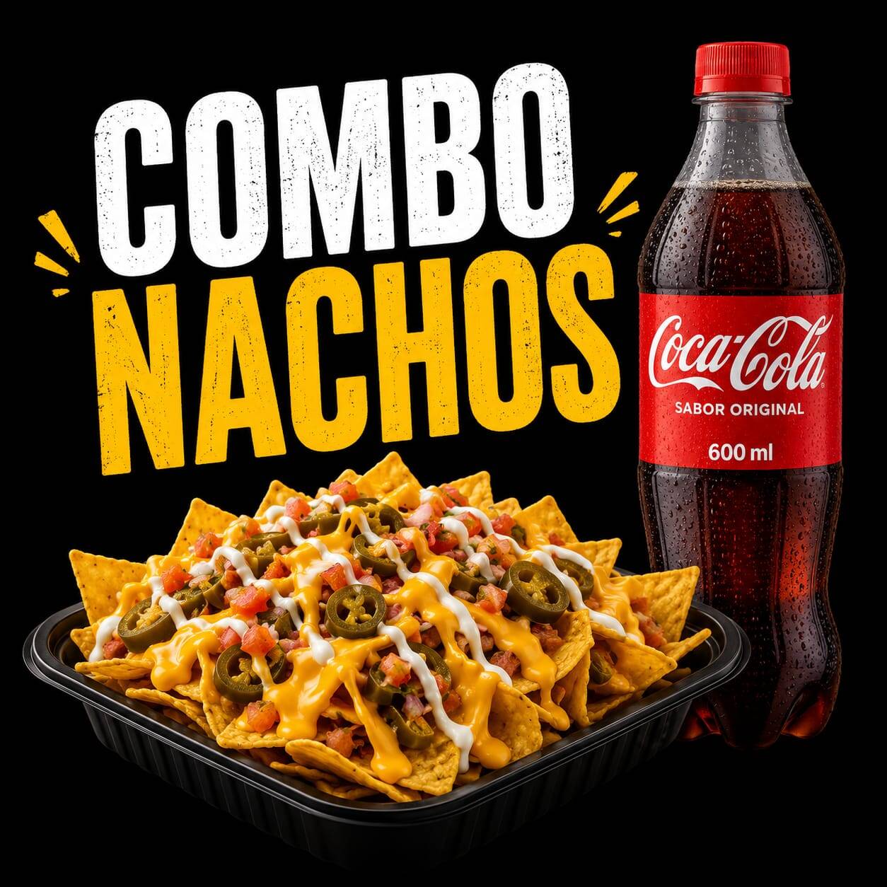 Combo Nachos con Carne+ Coca Cola 600ml