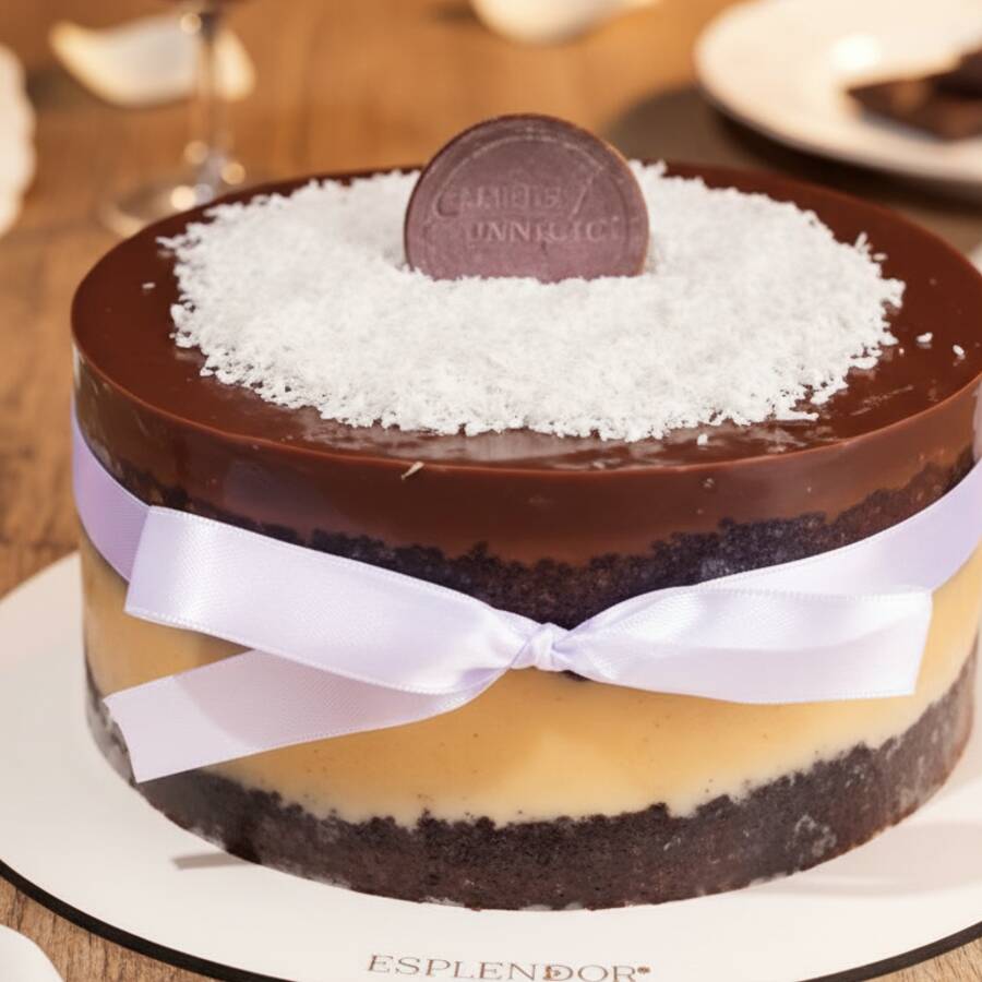 Massa fofinha, recheio cremoso de coco e cobertura de brigadeiro de chocolate nobre. Serve até 8 pessoas. Ideal para aniversários e datas especiais. ( peso aproximado 1kg )