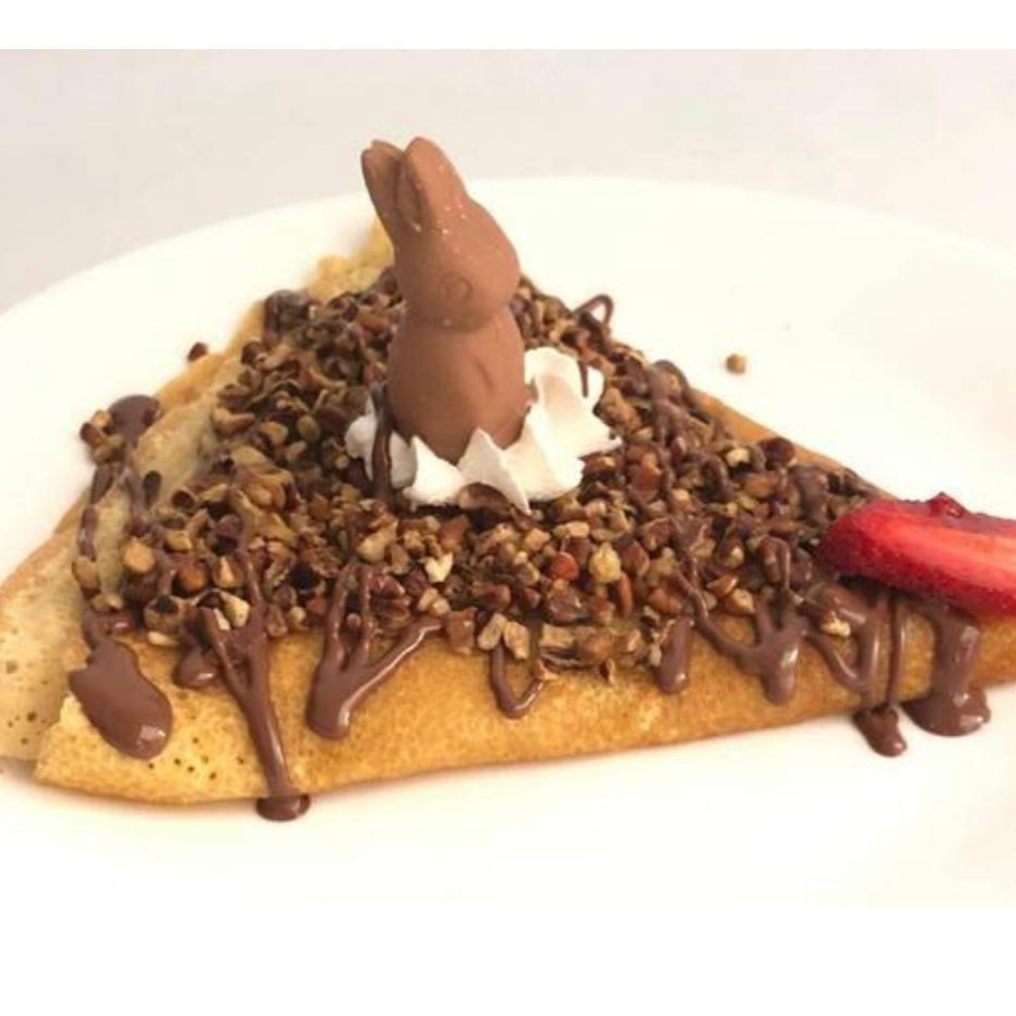 Crepa de Nutella con Conejito y Nuez con Helado