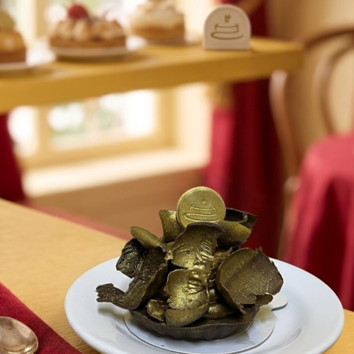 🍫 Tortelete de Chocolate
Massa de biscoito blindada no chocolate, recheada com brigadeiro cremoso e finalizada com raspas de chocolate.