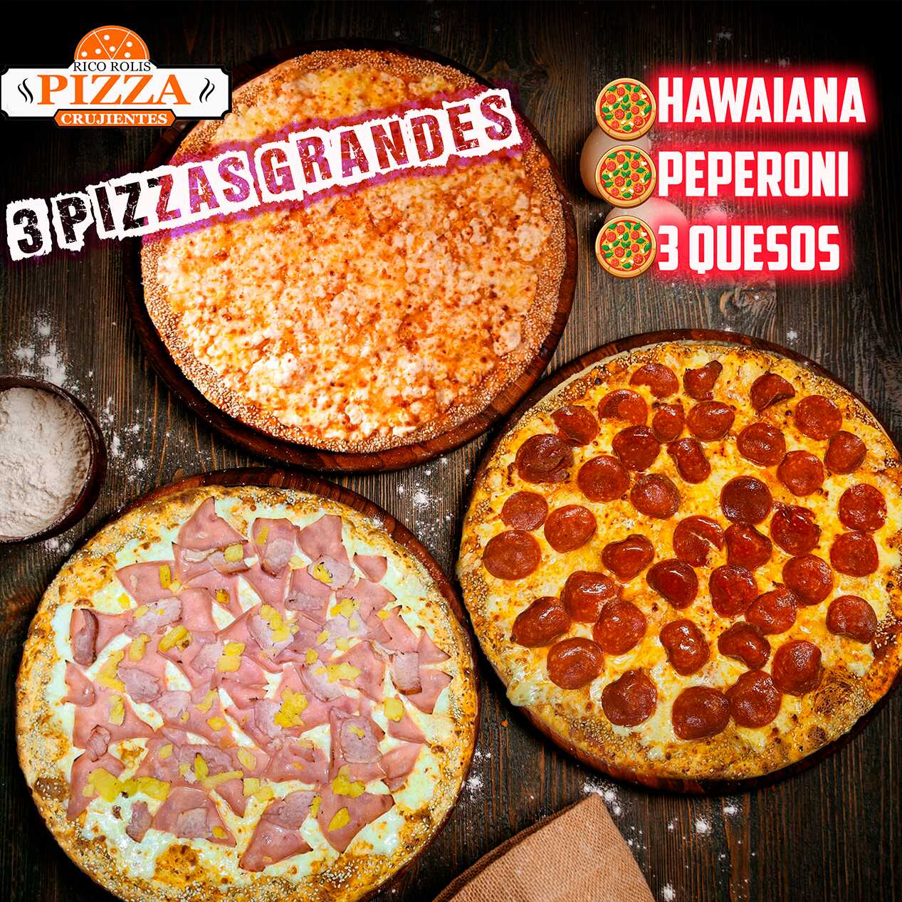 3 Pizzas Grandes