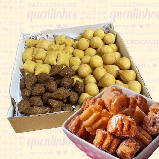 50 salgado festa 50 míni churros