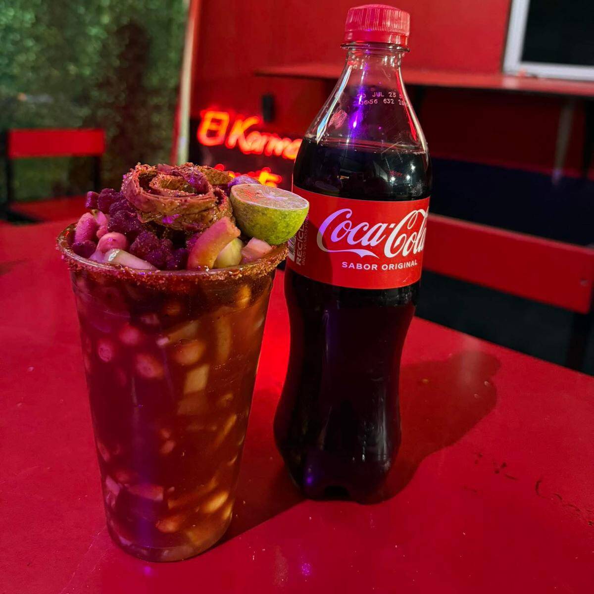 churros locos y Coca Cola