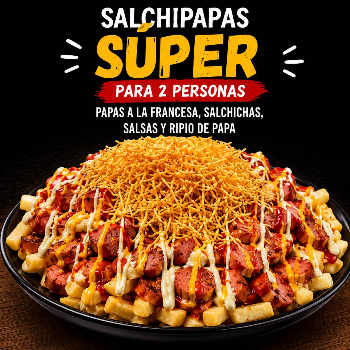 Salchipapas Súper (Para 1 o 2 Personas)