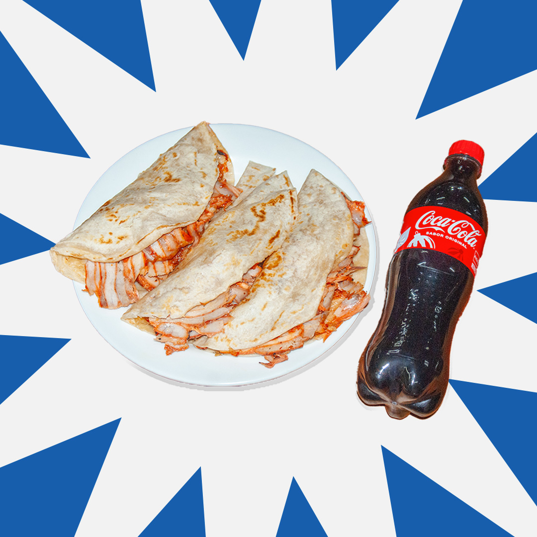 COMBO 3 Gringas de Pastor +1 Coca 600ml