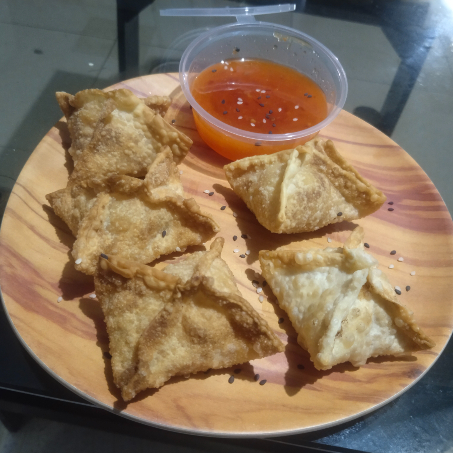 Wonton de vegetales y pollo