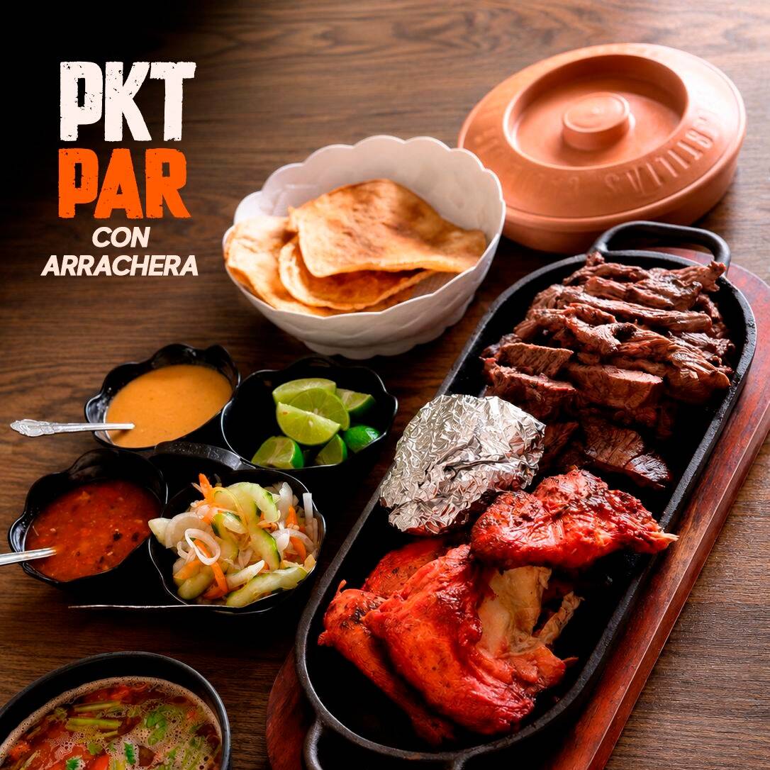 PKT PAR: 1/2 POLLO, 1/2 KG DE ARRACHERA, 1/2 FRIJO