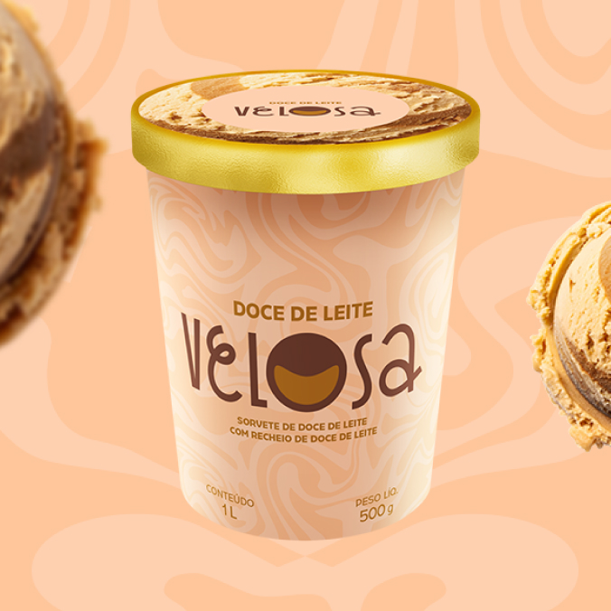 Sorvete de doce de leite cremoso repleto de doce de leite puro para ficar ainda mais perfeito.