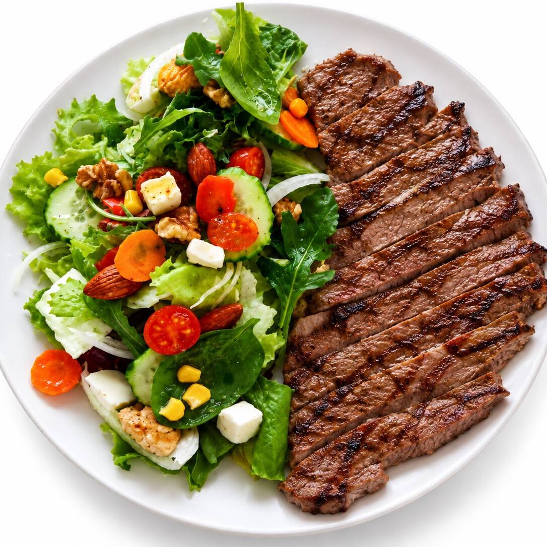 Arrachera a la Plancha con Guarnicion
