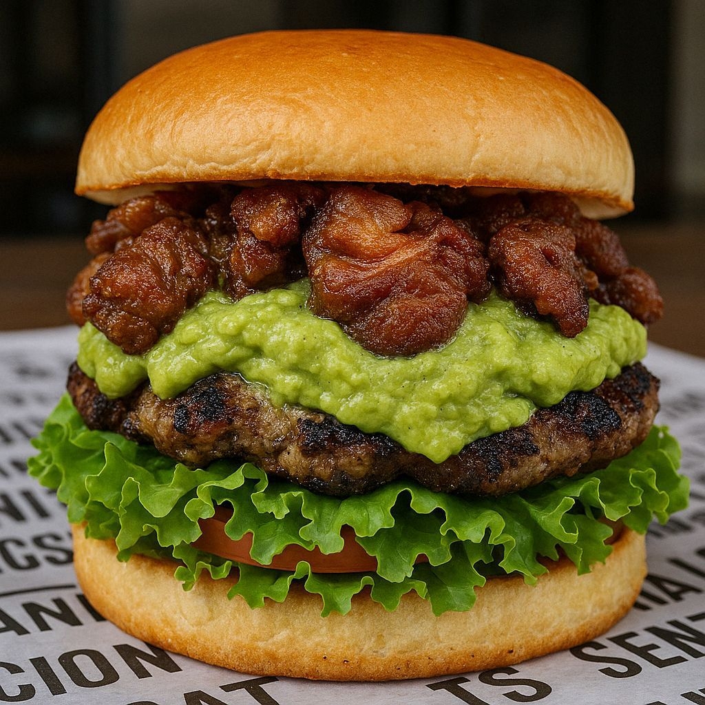 Hamburguesa Guacamole y Chicharrón de la Ramos)