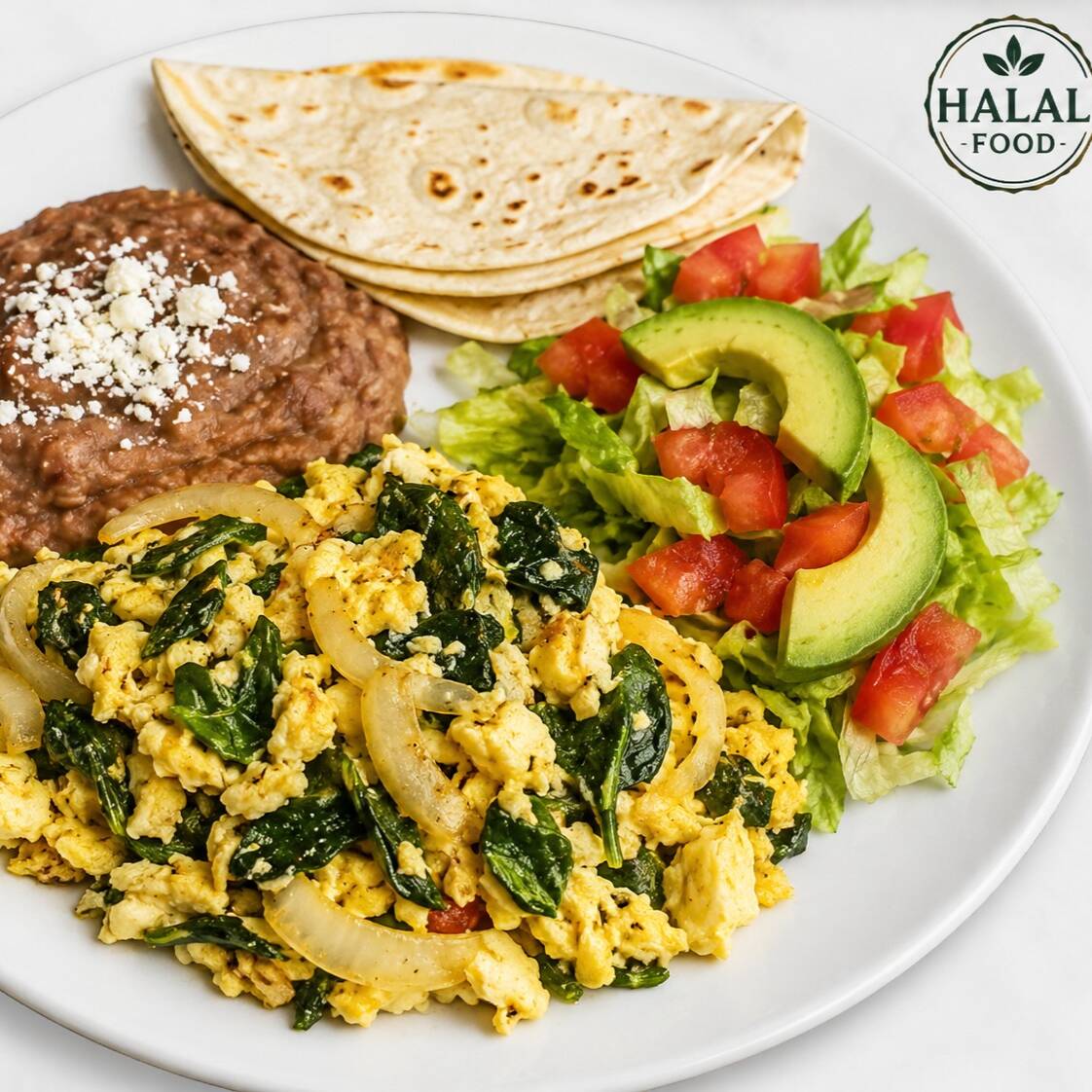 Huevos con Espinacas y Cebolla