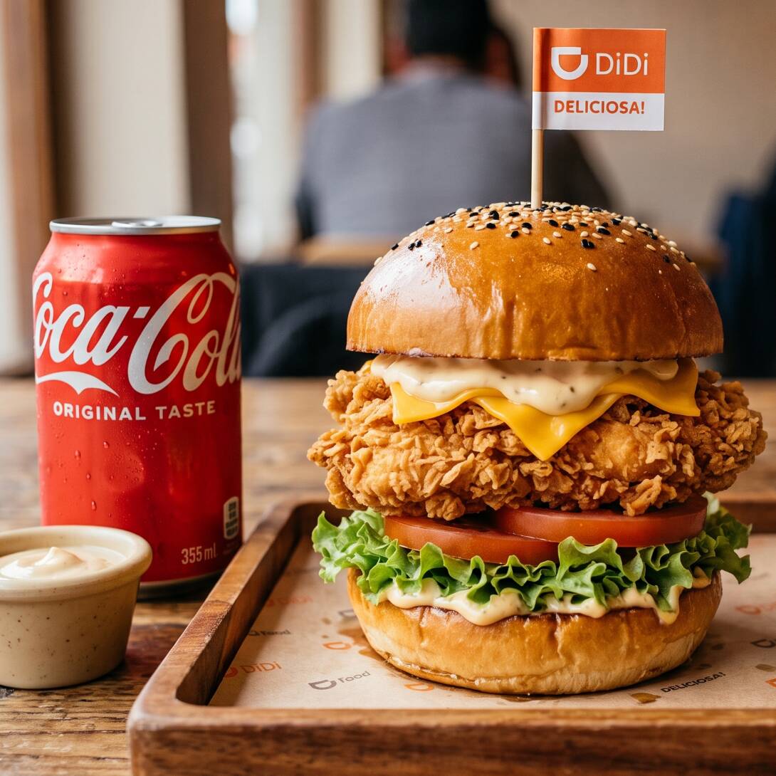 🍊Combo Hamburguesa Crispy Pollo + Coca Cola 355ml