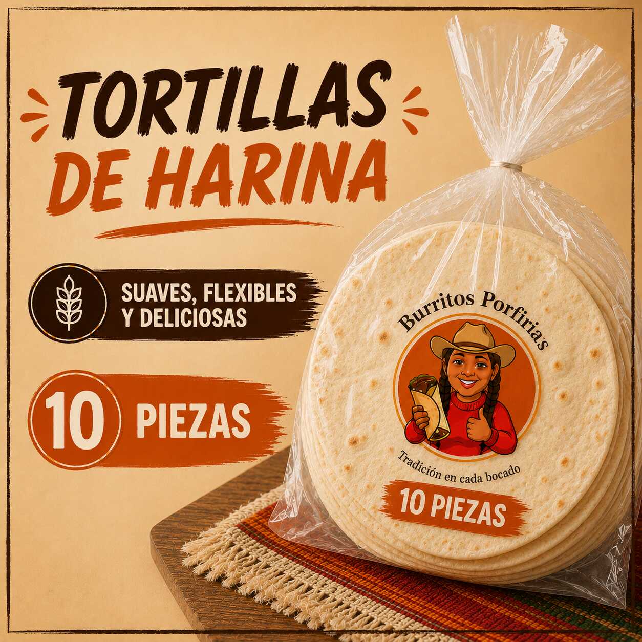 10 Tortillas de Harina