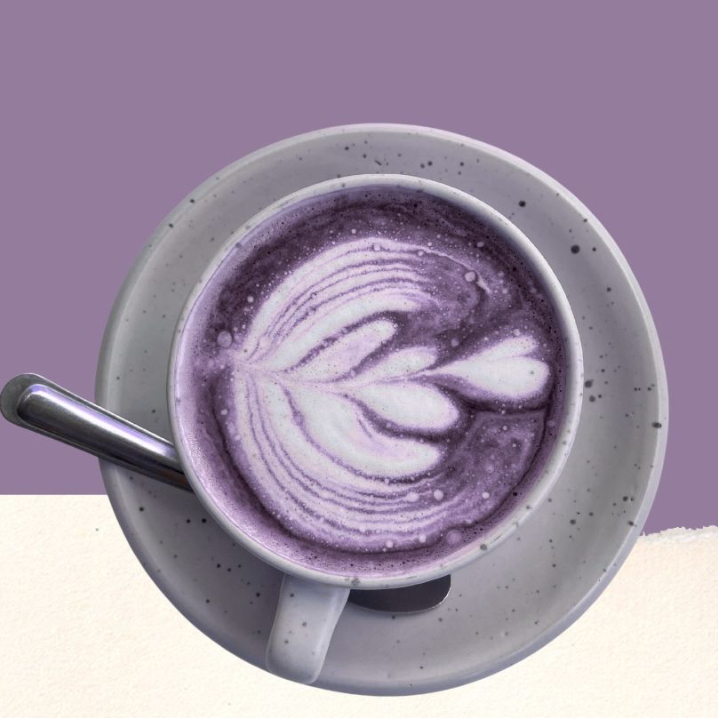 Taro Latte Caliente