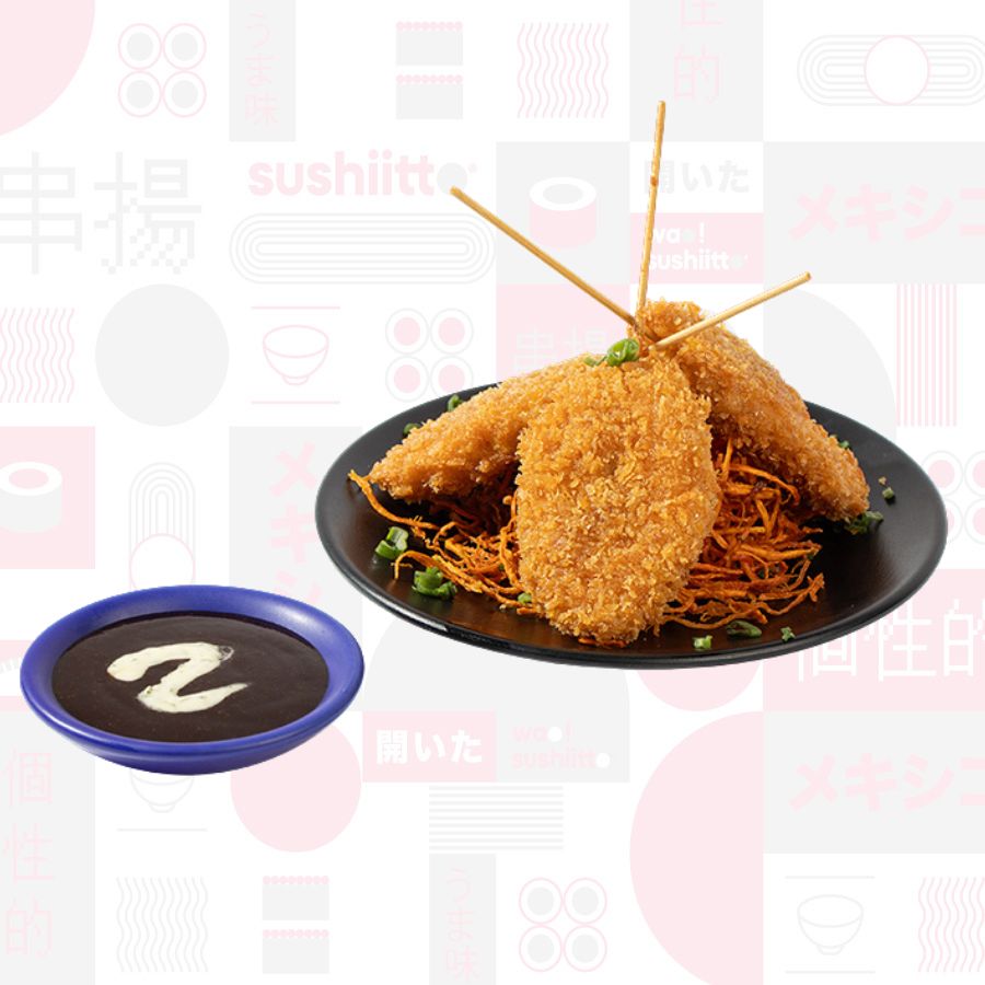3 Kushiages de Plátano