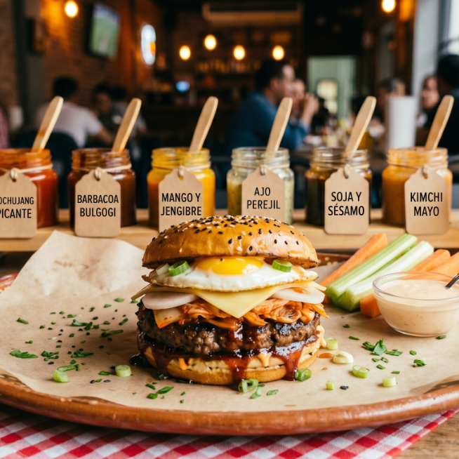 Hamburguesa Coreana con Papas