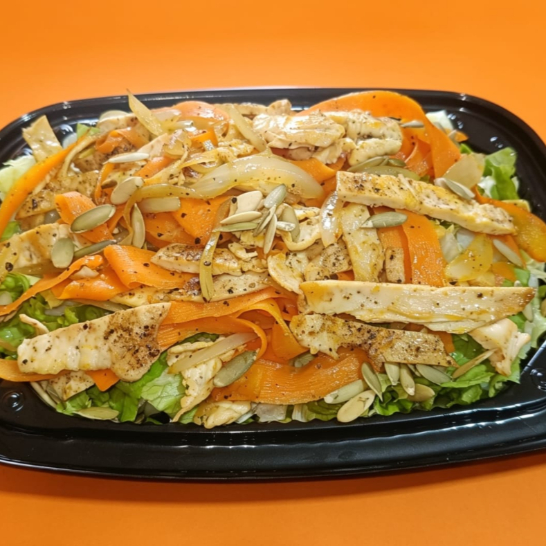 Ensalada de ZANAHORIA - CEBOLLA + POLLO