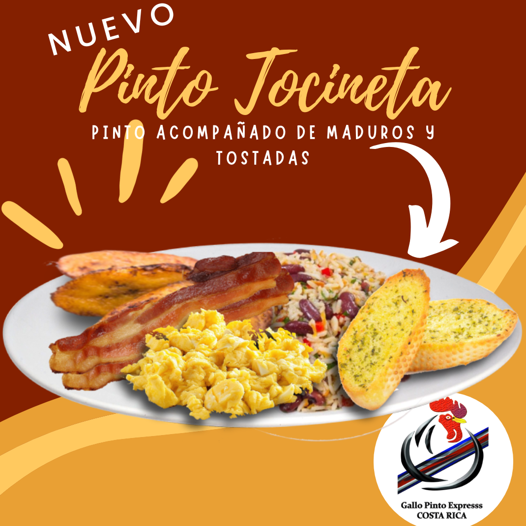 Gallo Pinto con huevo y Tocineta