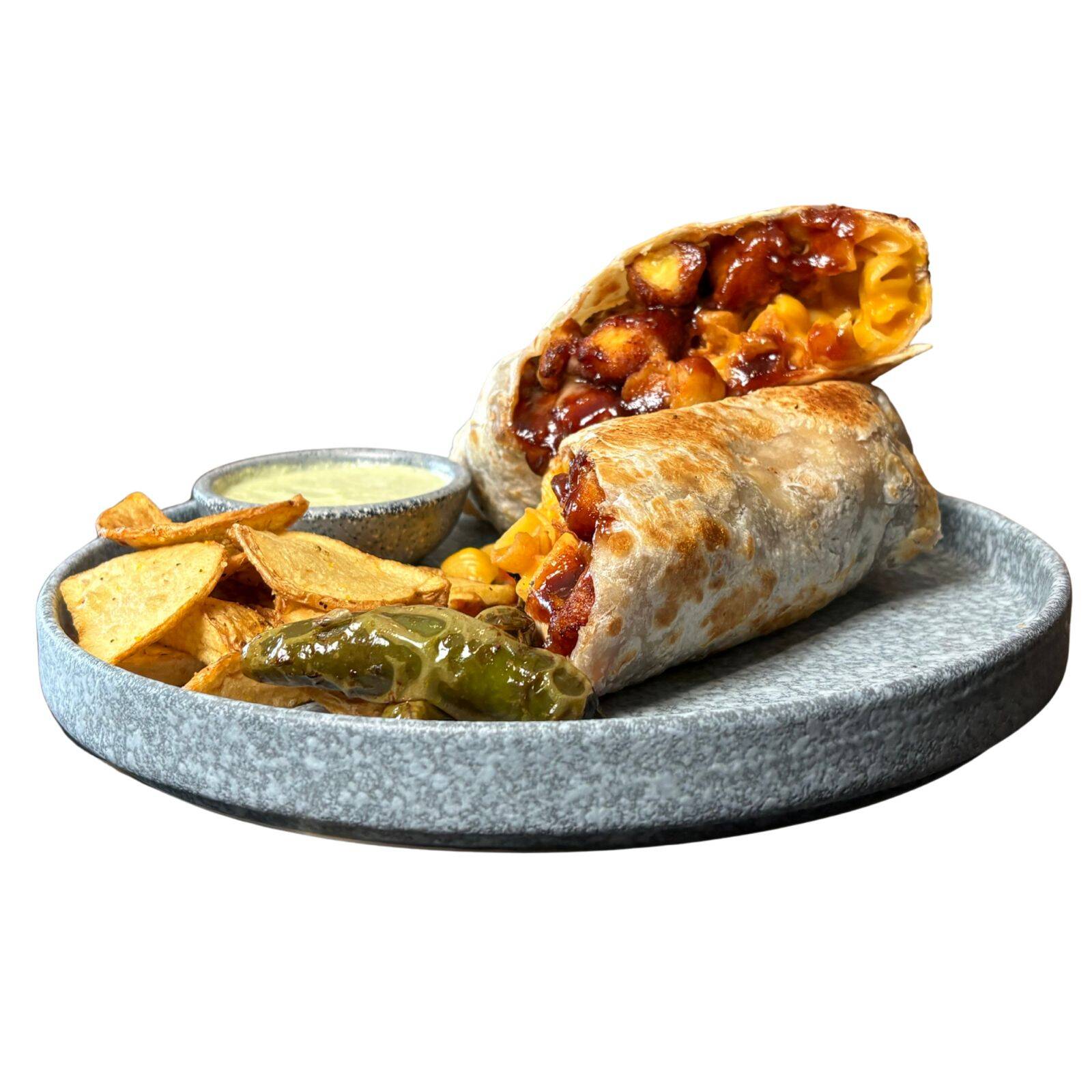Burrito de Pollo Crunchy con Salsa BBQ