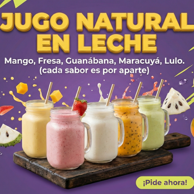 JUGO NATURAL EN LECHE