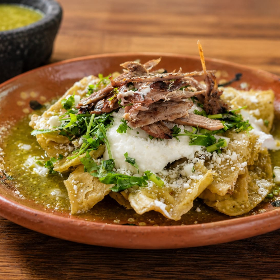 Chilaquiles o Enchiladas con Salsa Verde