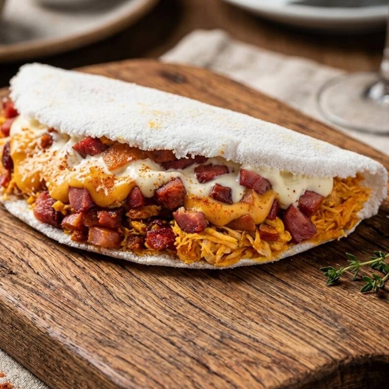 Otimo lanche para sua fome acompanha molho especial da casa salsicha presunto mussarela calabresa tomate cebola