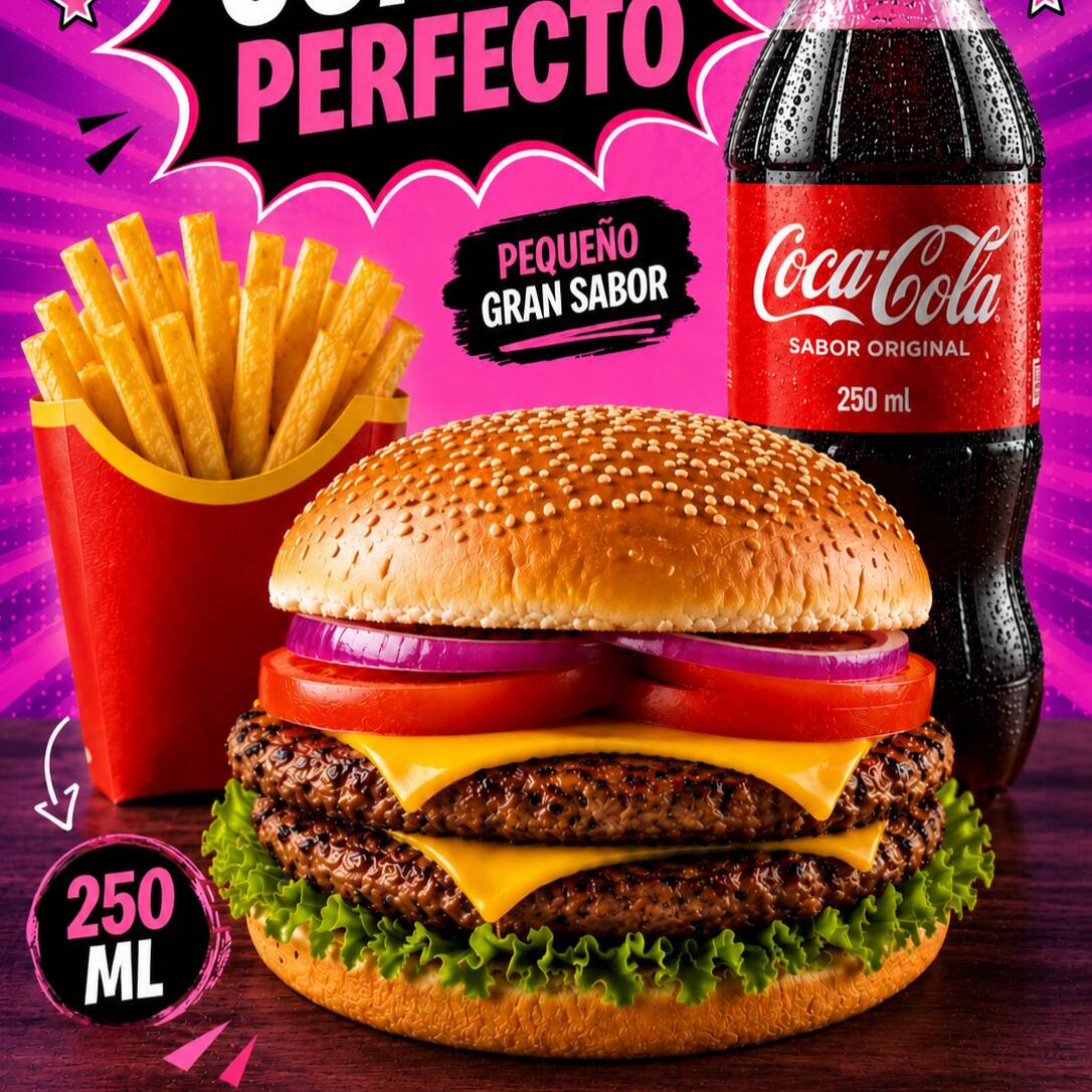 Hamburguesa doble carne Gaseosa GRATIS