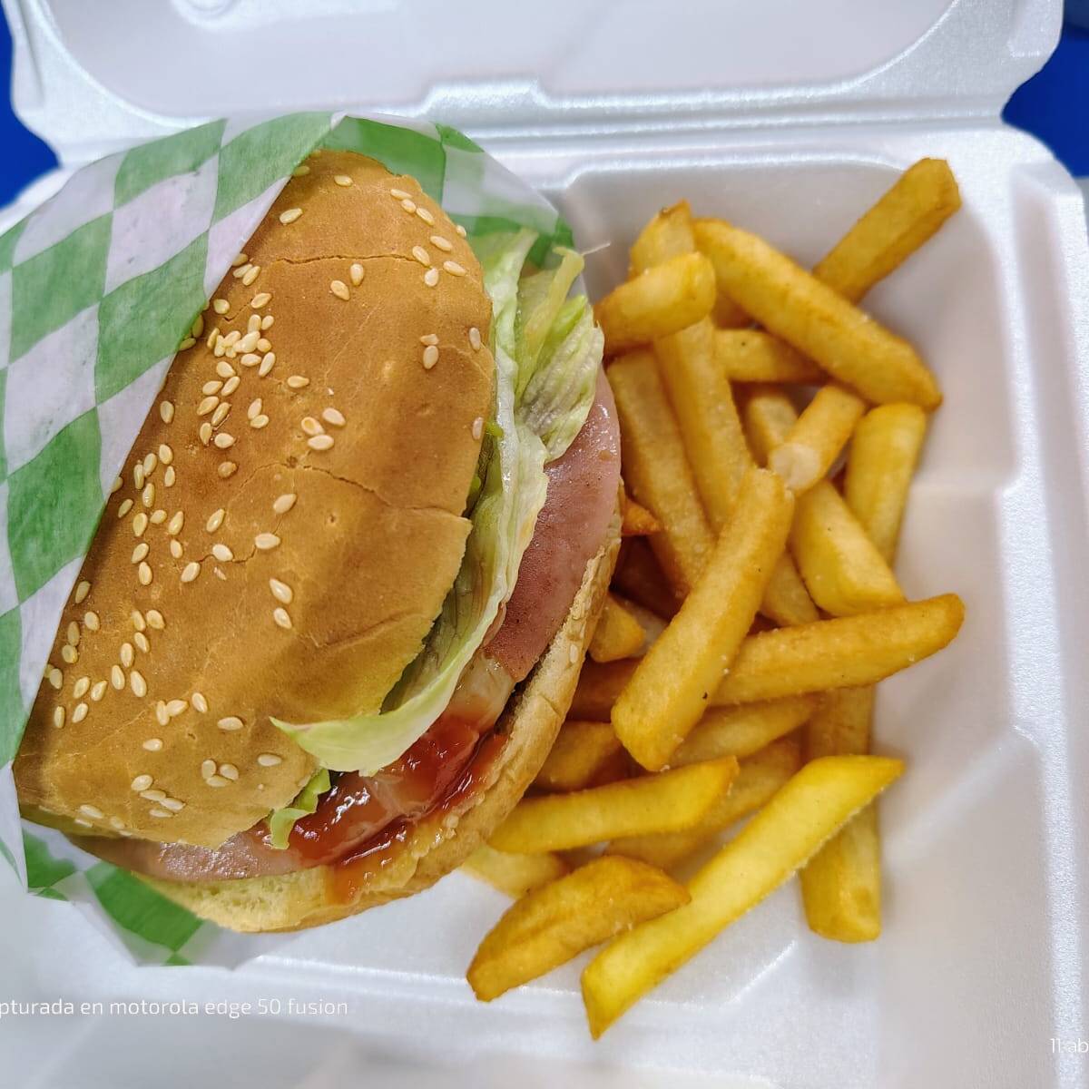 Hamburguesa de Arrachera con Papas