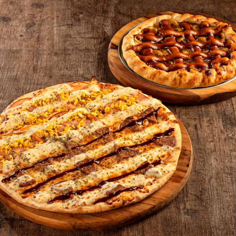 Este combo é Sen-Sa-Ci-O-Nal: Escolha uma deliciosa pizza 40cm de até dois sabores + Uma pizza 30cm doce!