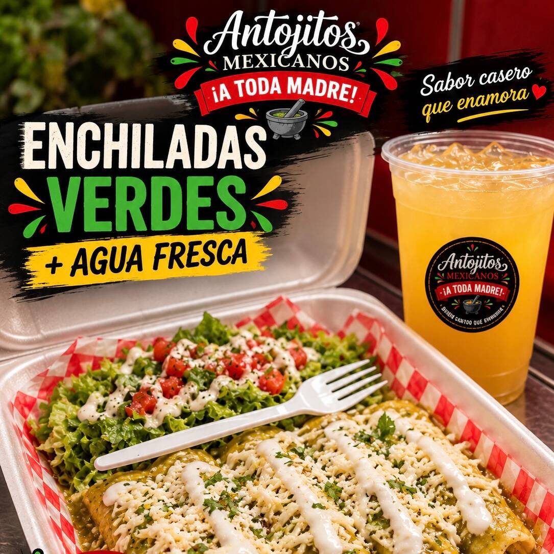 Enchiladas Verdes + Agua Fresca