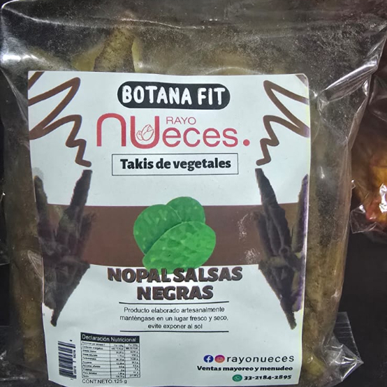 Botana Fit Nopal Salsas Negras 125 gramos.