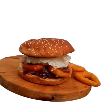 Hamburguesa Vaquera con Media Porción de Papas