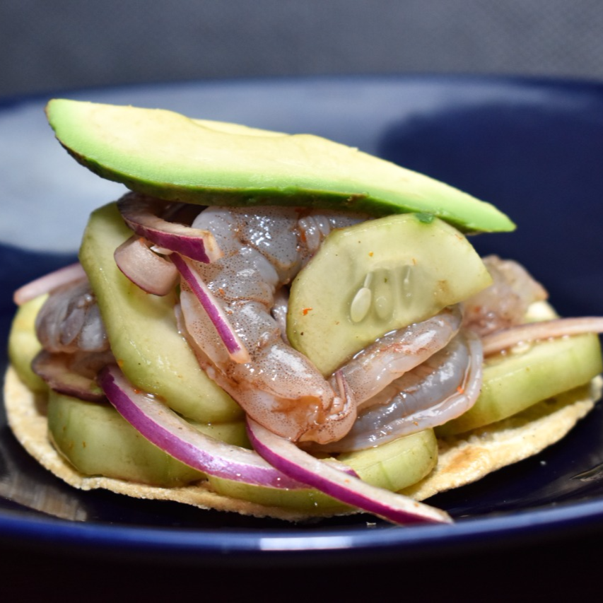 Tostada Aguachile Salsas Negras